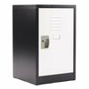 Adiroffice 24'' Locker for Kids, Black Body With White Doors ADI629-02-B-W